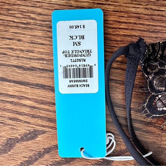 NWT Beach Bunny Black Lace Bikini Top - Picture 5 of 6